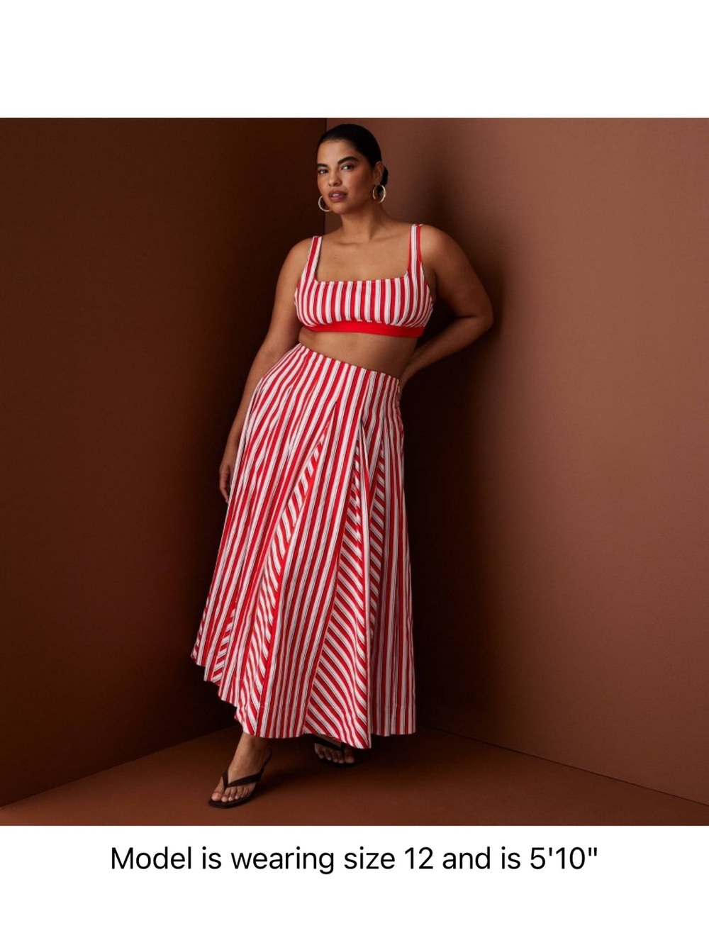 Rosie Assoulin x Target Pleated Poplin Striped Midi Skirt